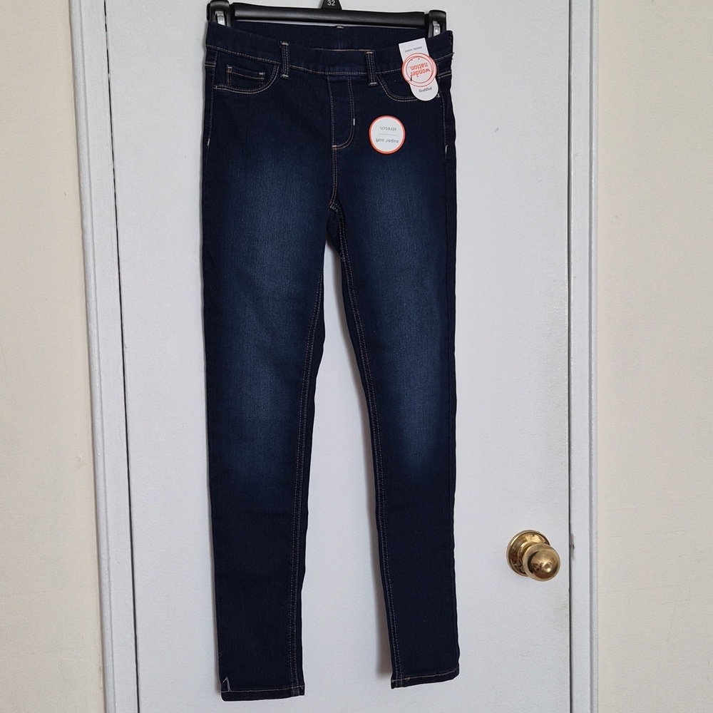Wonder Nation Girl's Jeggings Dark Blue Stretch Size L(10-12)
